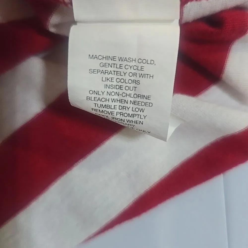 The Childrens‎ Place Striped Sharkbite Dress Kids XL 14 Red Americana Kidcore